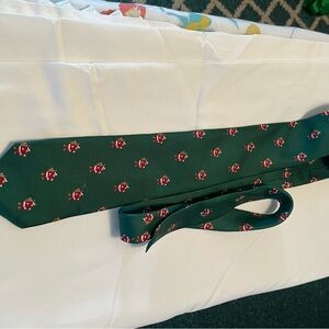 Brooks Brothers Green Tie with Red Pattern